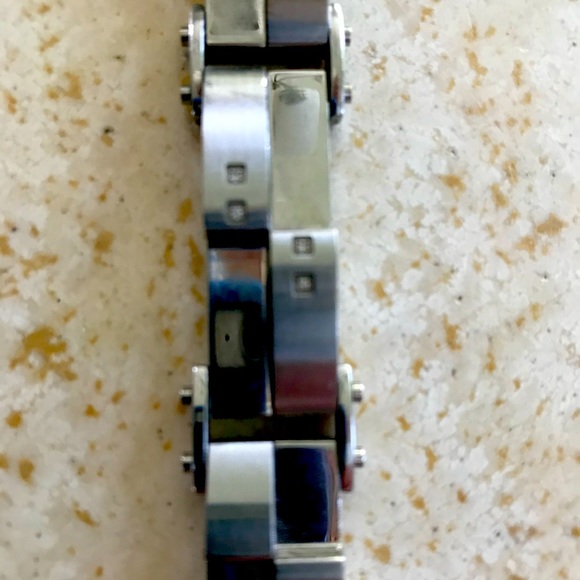 HEAVY DUTY MEN’S  TWO TONE MEN’S STEEL BRACELET - Picture 3 of 7